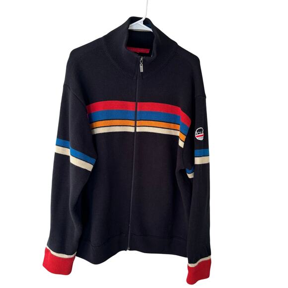 French Connection Other - Vintage Y2K FCUK Jeans French Connection Striped Full Zip Sweater Size XL